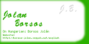 jolan borsos business card